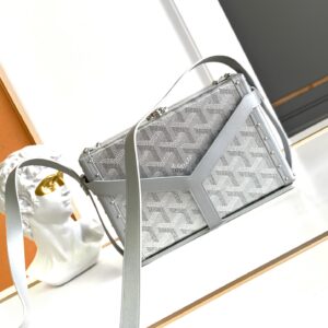 Goya|goyard concave small box, unisex celebrity Internet celebrity hot sellers. Handmade rivets + canvas texture + stainless steel metal