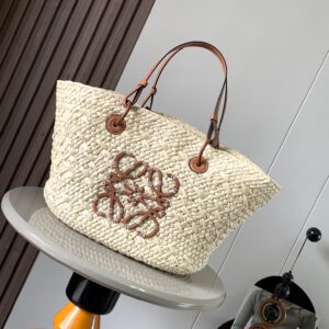 🔥 Large Iraka Anagram Basket bag in palm fibre and calfskin 💥