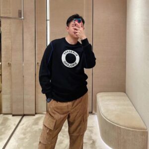 Burberry Burberry 22FW Circle Towel-Embroidered Panelled Crewneck Sweatshirt, Top Graphic Collection