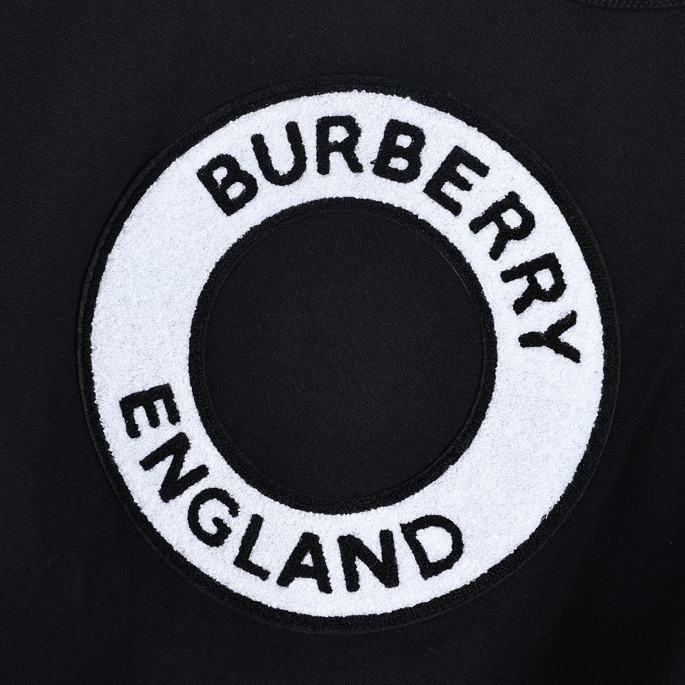 Burberry 22FW Circle Towel Embroidery Splicing Crew Neck Sweatshirt Original, 800 Purchased Development, Rib, Fabric Reactive Black Same Tank Dyeing Made of 32S380G Combed Cotton Contrast Three-dimensional Towel Embroidery Process Body Ribbed Stitching Design Version The original accessories are matched with the hand-sewn main mark The three standards are complete The inner card of the tag is matched with the engraved hanging grain size: XS-L - 图片 7